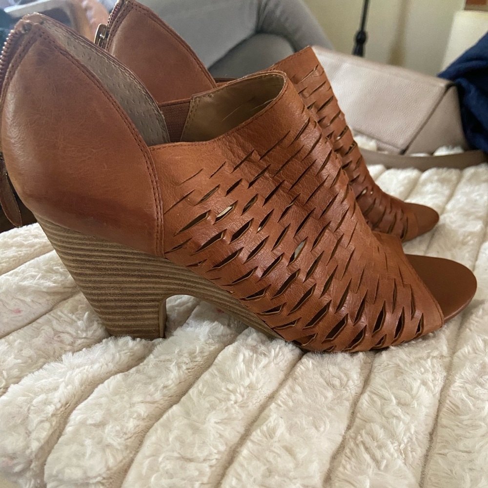 Franco Sarto Brown Wedge Heels